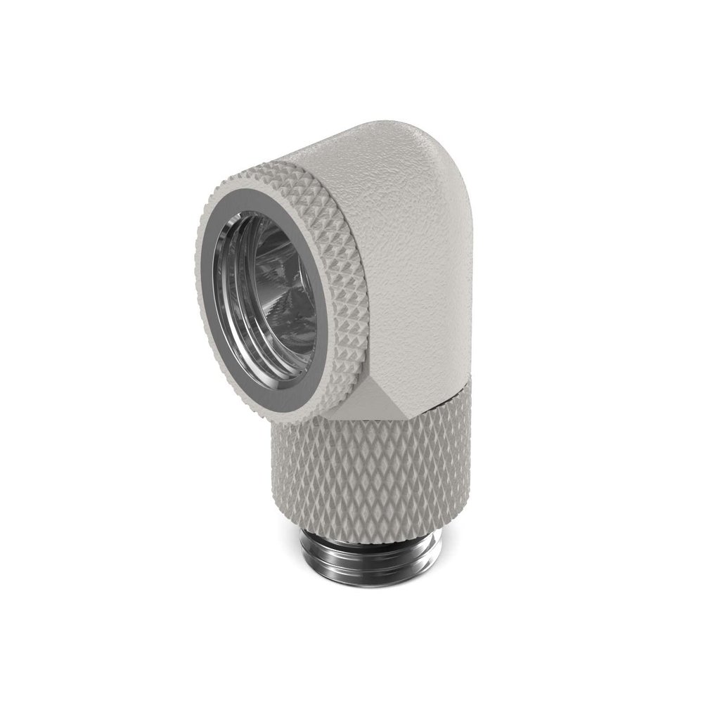 PrimoChill Male to Female G1/4 90 Degree SX Dual Rotary Elbow Fitting - TX Matte Silver