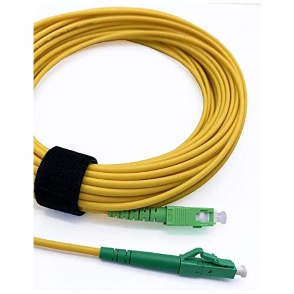 Elfcam - 20m/65.6ft Fiber Optic Cable SCA to LCA Singlemode Simplex, 9/125m LSZH Optical Patchcord Yellow 20 Meter