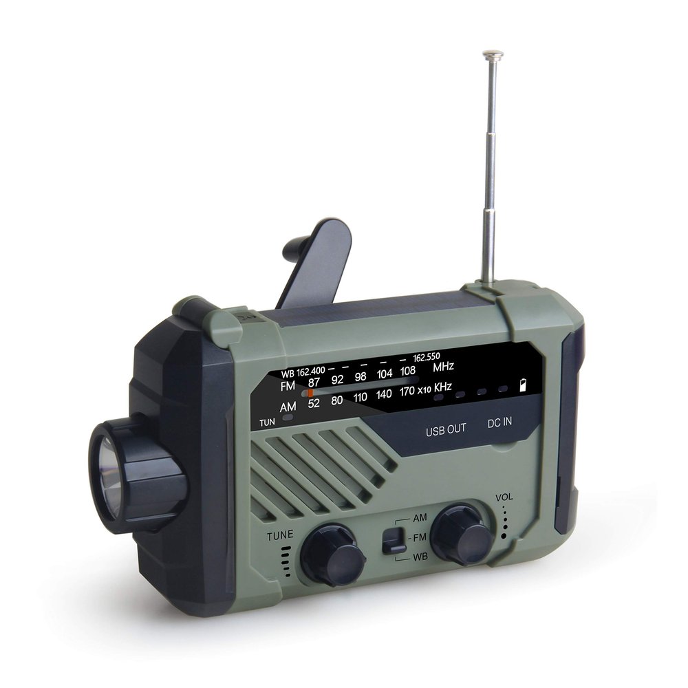 Kaito Emergency Radio XLN-290WB AM/FM NOAA Weather 5-Way Powered Solar Crank Radio Receiver with Siren, LED Flashlight, Reading Lamp & USB Mobile Phone Charger