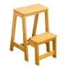 2 Step Ladder Stool Wooden Folding Step Stool Adult Kids Safty Stepladders for Home and Kitchen Portable Sturdy Ladder 150kg Capacity (Color : Wood Color) view 1