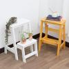 2 Step Ladder Stool Wooden Folding Step Stool Adult Kids Safty Stepladders for Home and Kitchen Portable Sturdy Ladder 150kg Capacity (Color : Wood Color) view 3