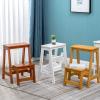 2 Step Ladder Stool Wooden Folding Step Stool Adult Kids Safty Stepladders for Home and Kitchen Portable Sturdy Ladder 150kg Capacity (Color : Wood Color) view 4