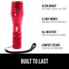 GORILLA GRIP Powerful LED Tactical Flashlight, 750 FT High Lumens 5 Adjustable Modes, Water Resistant, Ultra Bright Zoom Flashlights, Small Mini Flash Light, Camping, Night Dog Walking, Red view 2