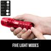 GORILLA GRIP Powerful LED Tactical Flashlight, 750 FT High Lumens 5 Adjustable Modes, Water Resistant, Ultra Bright Zoom Flashlights, Small Mini Flash Light, Camping, Night Dog Walking, Red view 4