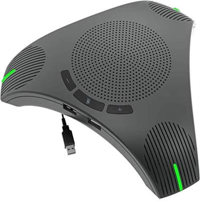 Conference Microphone USB Speakerphone for Business, 360 Omnidirectional Microphone, Intelligent DSP Noise Reduction for Video Meeting (mic + Speaker + hub)