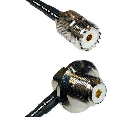10 feet RG58 SO239 UHF Female to UHF Female Angle Bulkhead RF Pigtail Coaxial Cable