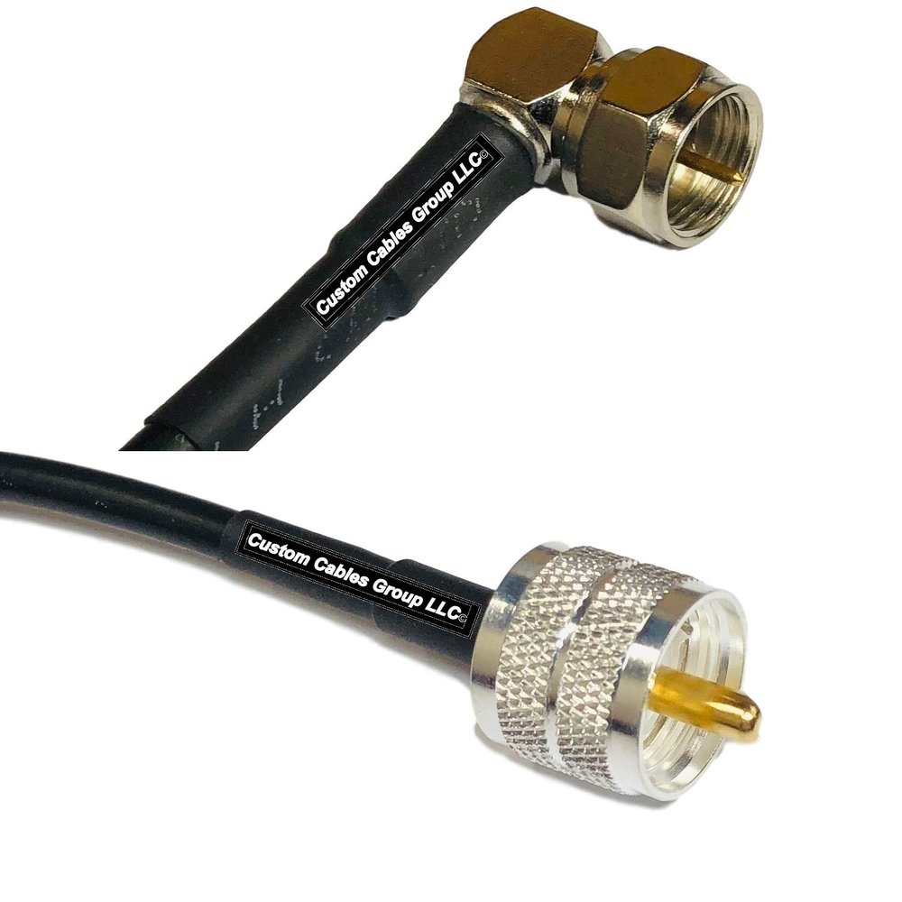 10 feet RG58 F Male Angle to PL259 UHF Male RF Pigtail Coaxial Cable