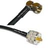 10 feet RG58 F Male Angle to PL259 UHF Male RF Pigtail Coaxial Cable view 1