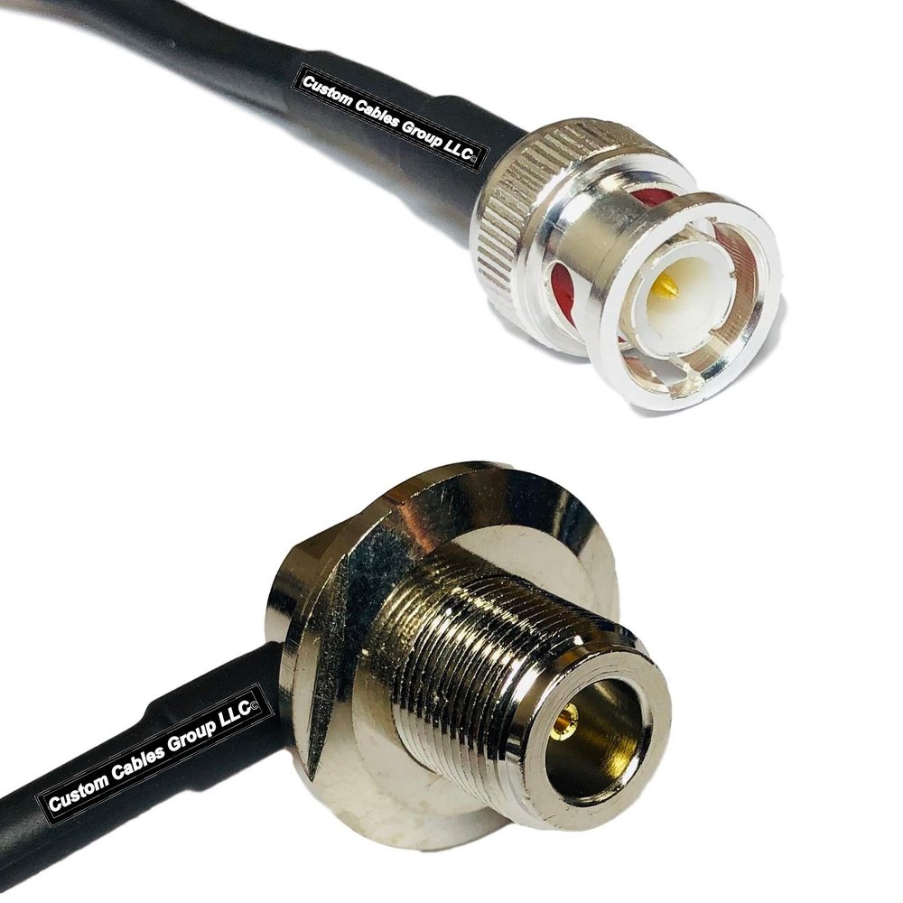 10 feet RG58 BNC Male to N Female Bulkhead Angle RF Pigtail Coaxial Cable