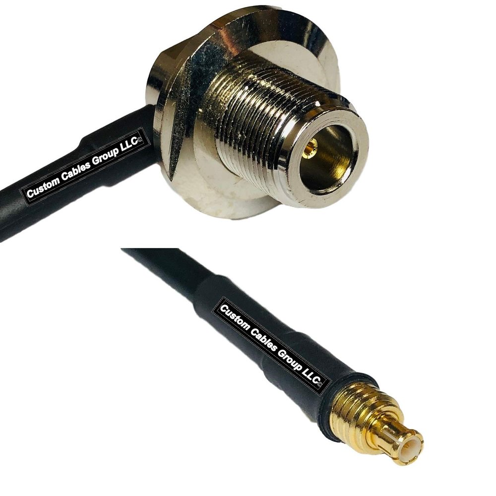 25 feet RG58 N Female Bulkhead Angle to MCX Male RF Pigtail Coaxial Cable