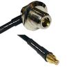 25 feet RG58 N Female Bulkhead Angle to MCX Male RF Pigtail Coaxial Cable view 1
