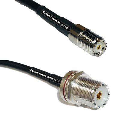 10 feet RG58 Mini UHF Female to UHF Female Bulkhead RF Pigtail Coaxial Cable