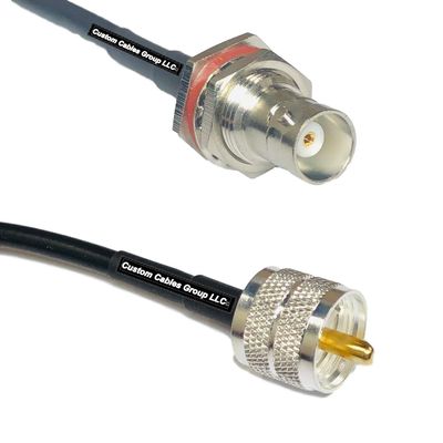 10 feet RG58 BNC Female Big Bulkhead to PL259 UHF Male RF Pigtail Coaxial Cable