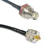 10 feet RG58 BNC Female Big Bulkhead to PL259 UHF Male RF Pigtail Coaxial Cable view 1
