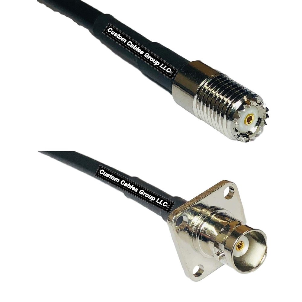 10 feet RG58 Mini UHF Female to BNC Flange Female RF Pigtail Coaxial Cable