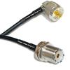 10 feet RG58 UHF Male Angle to UHF Female Bulkhead RF Pigtail Coaxial Cable view 1