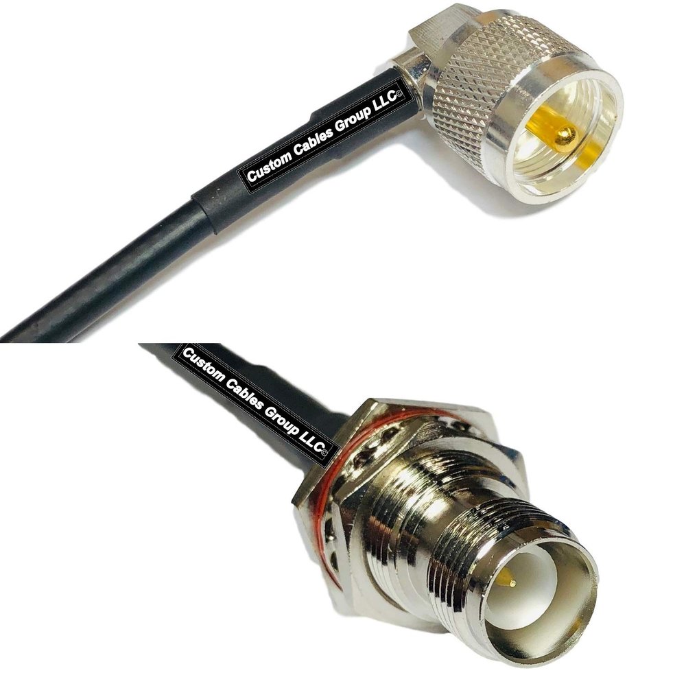 25 feet RG58 UHF Male Angle to RP-TNC Female Bulkhead RF Pigtail Coaxial Cable
