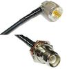 25 feet RG58 UHF Male Angle to RP-TNC Female Bulkhead RF Pigtail Coaxial Cable view 1