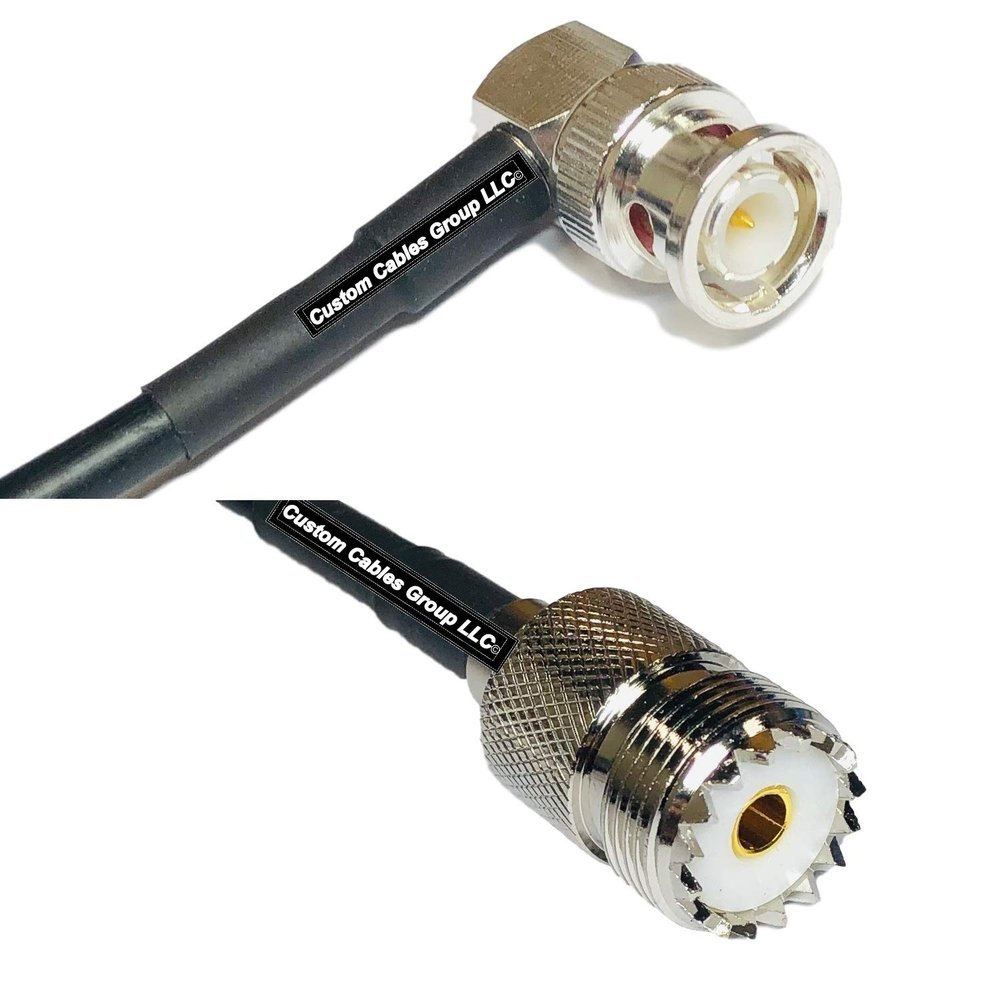 10 feet RG58 BNC Male Angle to SO239 UHF Female RF Pigtail Coaxial Cable