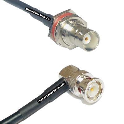 25 feet RG58 BNC Female Big Bulkhead to BNC Male Angle RF Pigtail Coaxial Cable