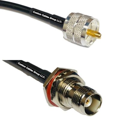 10 feet RG58 PL259 UHF Male to TNC Female Bulkhead RF Pigtail Coaxial Cable