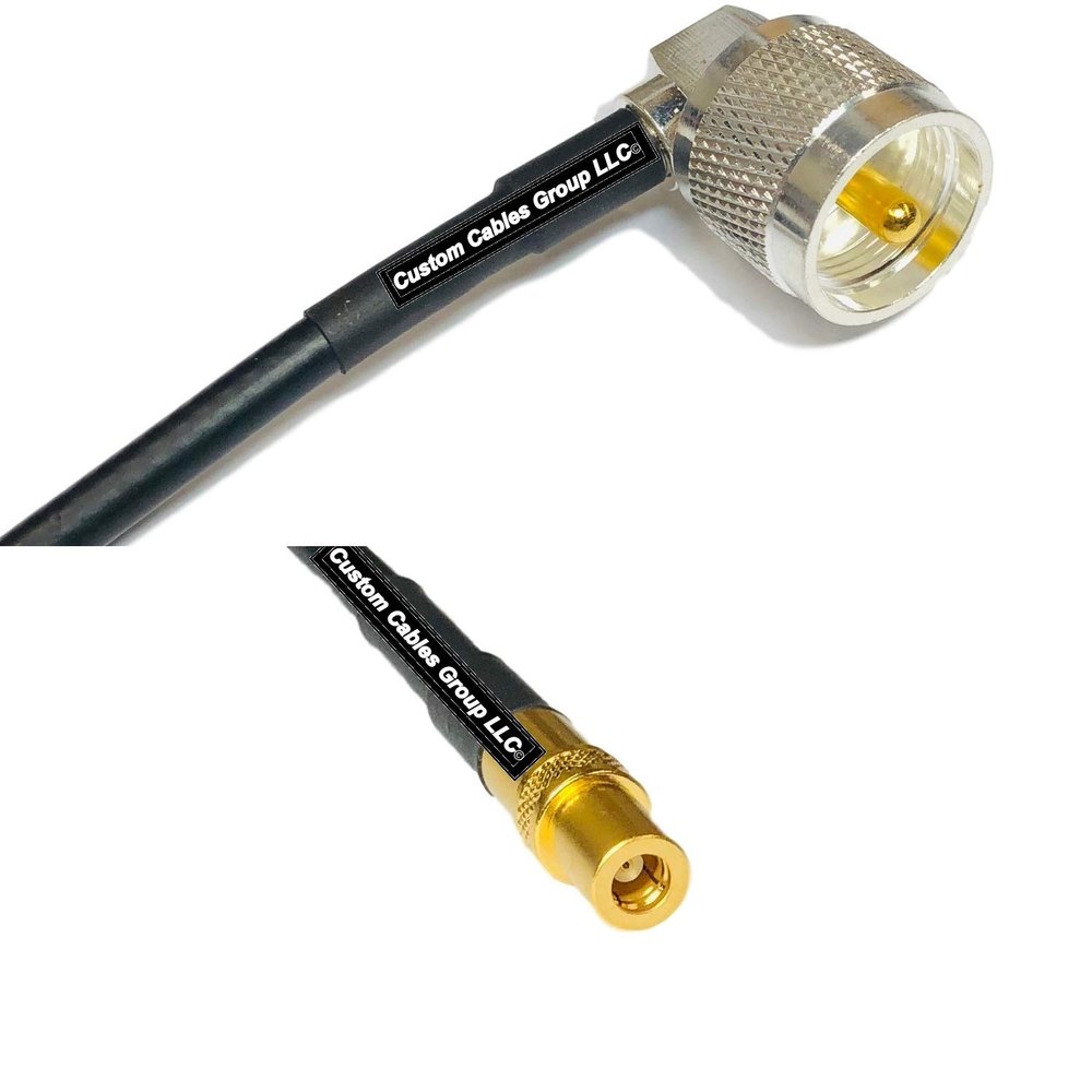 10 feet RG58 UHF Male Angle to SMB Female RF Pigtail Coaxial Cable