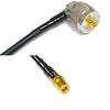 10 feet RG58 UHF Male Angle to SMB Female RF Pigtail Coaxial Cable view 1