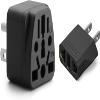 Europe to US Plug Adapter EU/UK/AU/CN/JP/Asia/Italy/Brazil to USA (Type A & B) American Travel Adapter and Converter, Wall Outlet Power Charger Converter (Black) view 1