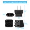 Europe to US Plug Adapter EU/UK/AU/CN/JP/Asia/Italy/Brazil to USA (Type A & B) American Travel Adapter and Converter, Wall Outlet Power Charger Converter (Black) view 2