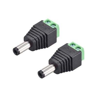 uxcell 2Pcs 5.5x2.5mm DC Power Jack Plug Adapter Connector for LED Strip CCTV Camera Cable Wire Ends