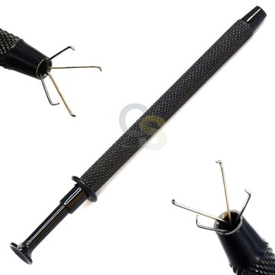 G.S 4 Prong Diamond Tweezers Gem Pick-Up Holder Tool, Catcher Grabber Jewelry Making Tool