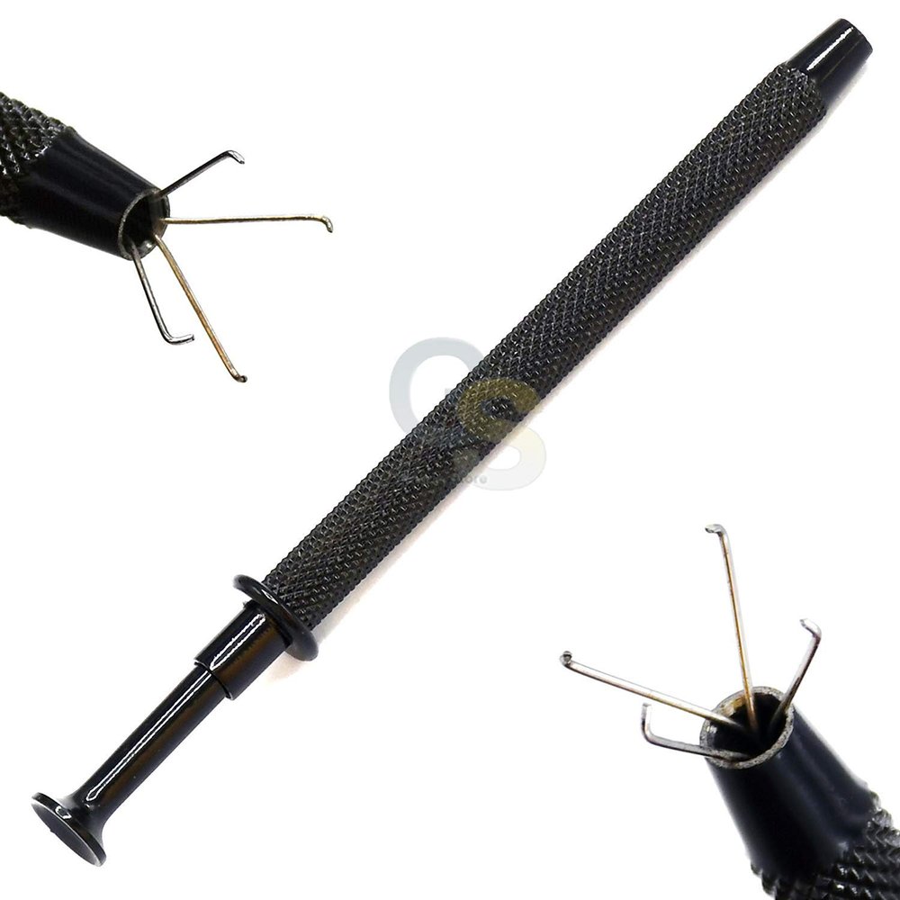 G.S 4 Prong Diamond Tweezers Gem Pick-Up Holder Tool, Catcher Grabber Jewelry Making Tool