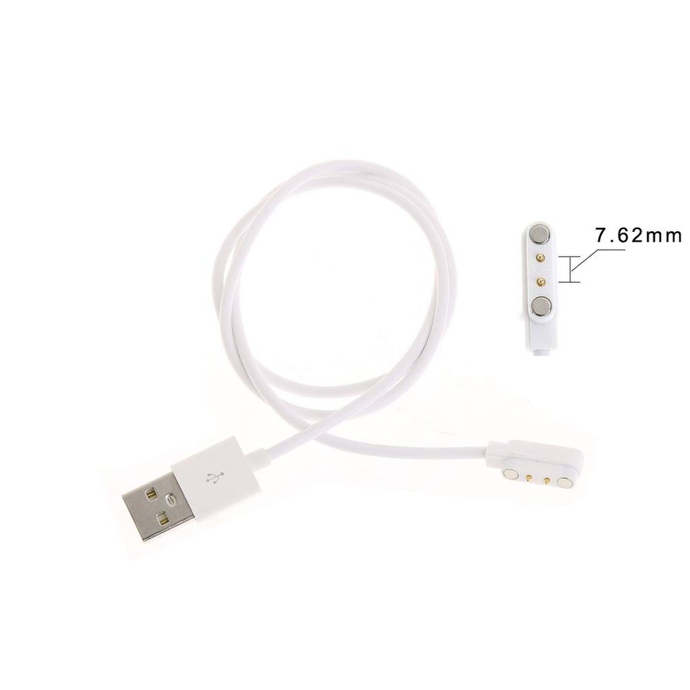 Wondiwe Data Cable, 80cm Magnetic USB Charge Charging Cable for Smart Watch Bracelet with Magnetics Plug for 2 Pins Distances 7.62mm Power Supply Cable