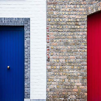 Home Comforts White Blue Paint Natural Wall Architecture Brick-20 Inch By 30 Inch Laminated Poster With Bright Colors And Vivid Imagery-Fits Perfectly In Many Attractive Frames