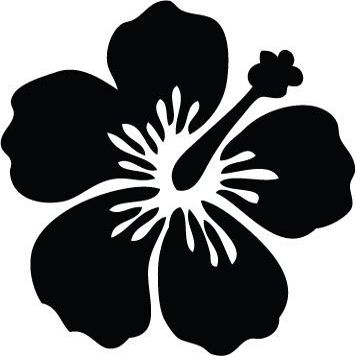 Decaltor Black Hibiscus STY2 - Laptop Stickers - 5" Vinyl Decal -Funny Laptop, Phone, Tablet Vinyl Decal Sticker,Bumper Sticker
