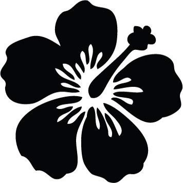 Decaltor Black Hibiscus STY2 - Laptop Stickers - 5" Vinyl Decal -Funny Laptop, Phone, Tablet Vinyl Decal Sticker,Bumper Sticker