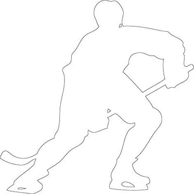 Decaltor White Hockey Player Decal - Skating Sport - Laptop Stickers - 5" Vinyl Decal -Funny Laptop, Phone, Tablet Vinyl Decal Sticker,Bumper Sticker