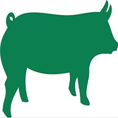 Decaltor Green HOG Silhouette - Pig Swine - Laptop Stickers - 5" Vinyl Decal -Funny Laptop, Phone, Tablet Vinyl Decal Sticker,Bumper Sticker
