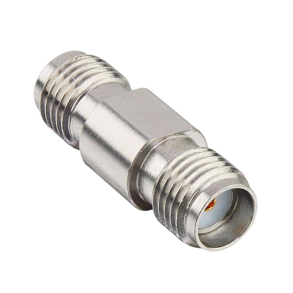 onelinkmore RF Coaxial 50ohm SMA Female to SMA Female DC to 18GHZ Test Connector Adapter Stainless Steel Coax Adapter