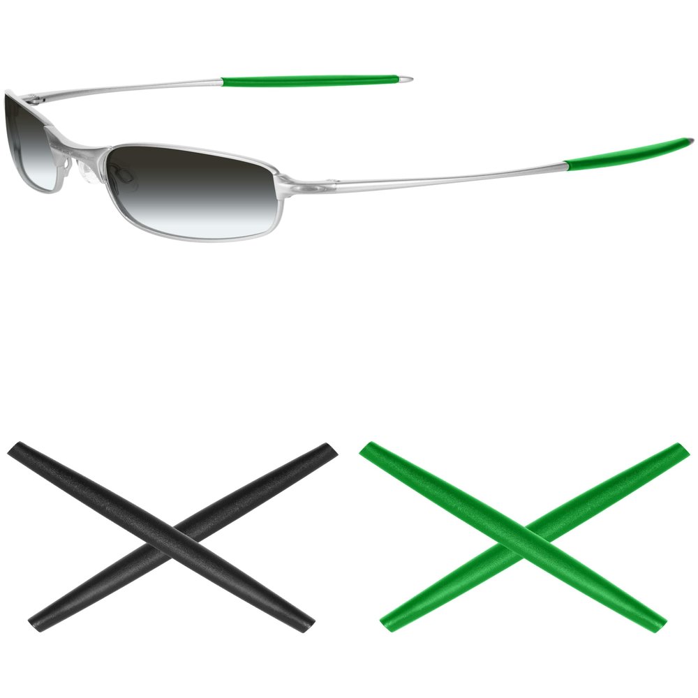 Mryok 2 Pair Replacement Earsocks Kits for Oakley Square Wire 2 (2014) - Dark Green & Black
