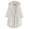 Andongnywell Cardigan for Women Fuzzy Fleece Long Sleeve Hooded Jacket Coat Winter Outwear with Pockets (White,Medium) view 1