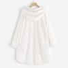 Andongnywell Cardigan for Women Fuzzy Fleece Long Sleeve Hooded Jacket Coat Winter Outwear with Pockets (White,Medium) view 3