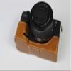 A7C Case, BolinUS Handmade PU Leather Half Camera Case Bag Cover Bottom Opening Version for Sony Alpha A7C with Hand Strap (Brown) view 3