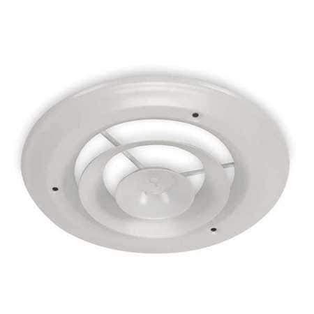 8" Round Step-Down Ceiling Diffuser, White