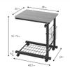 Bedside Laptop Table with Wheel Adjustable Notebook Stand Reading Holder Multi-Function Overbed Laptop Coffe Table Movable Laptop Desk (Hospital and Home Use) (Color : White) view 2