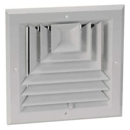 8" Square 3-Way Multilouver Ceiling Diffuser, White