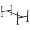 MUZIK Industrial Pipe Table Legs Set - Dark Grey Rough Pipes Iron Base Legs for Coffee & End Tables, Desks, Nightstand - Vintage, Mid-Century Modern Aesthetic - 16 inch view 1