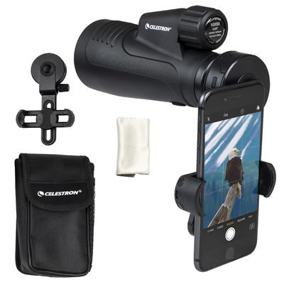 Celestron  Outland X 10x50 Monocular  Includes Smartphone Adapter  Large 50mm Objective Lens  Multi-Coated Optics  BaK-4 Prism Waterproof & Fogproof  Tripod Adaptable  Belt Case Included