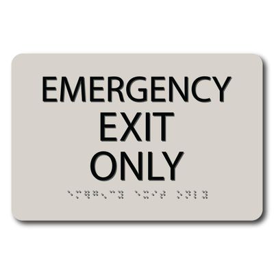 The Sign Studio - 4" x 5" - ASH/Black - ADA - Emergency Exit Sign with Tactile & Braille