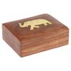 Ajuny Handmade Wooden Small Case Holder with Brass Elephant Inlay Jewelry Box for Earrings, Rings, and Watches Decorative Gift Box 4x3x2 Inches view 1